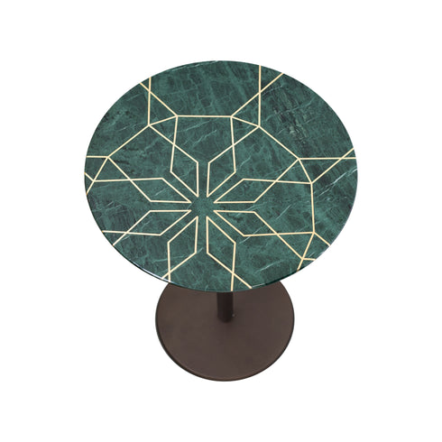 Marble Coffee Table with Brass Inlay